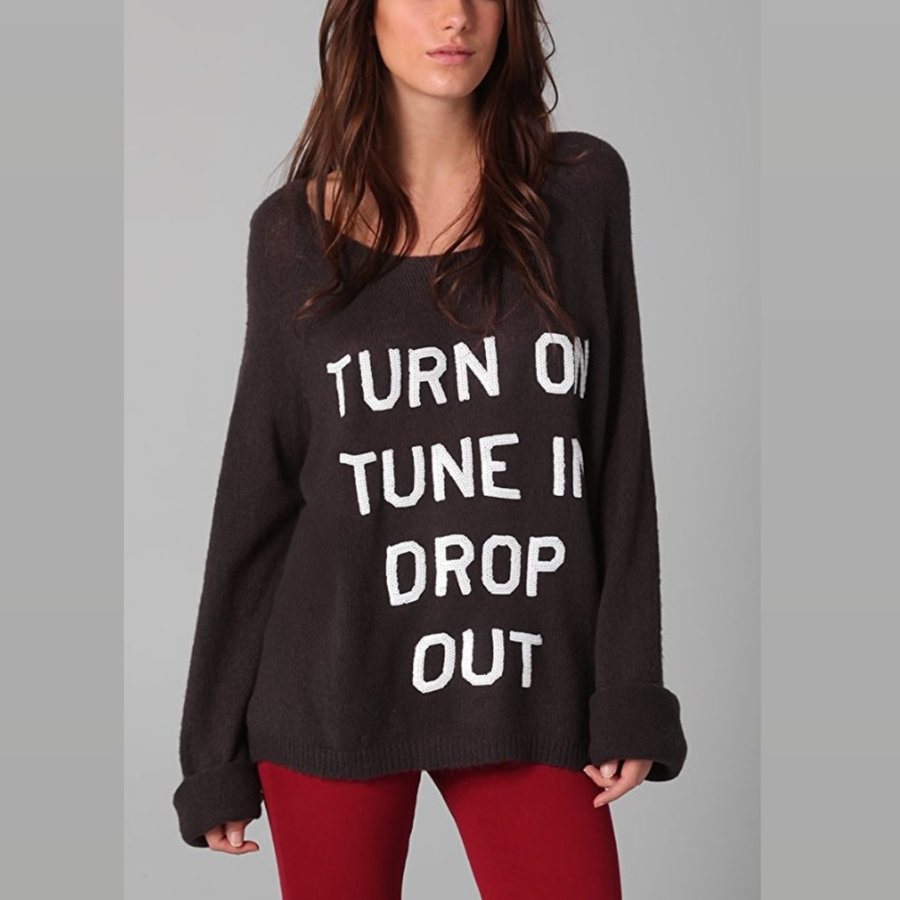 Wildfox White Label Sequin Oversized Sweater
